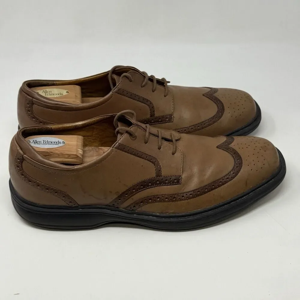 Dr Comfort Wing Shoes Mens 13 M Brown Leather Lace Up Casual Brogue Ortho